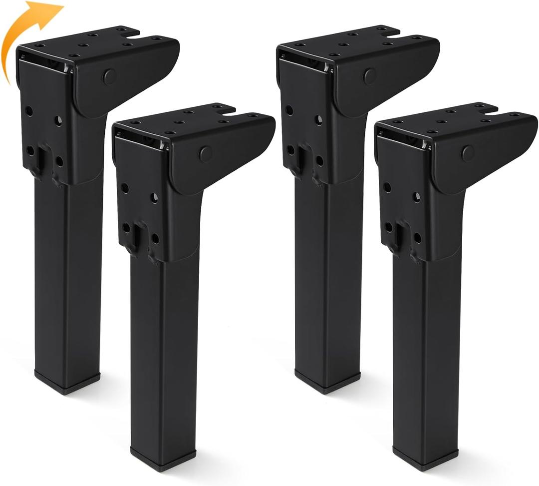4 Pcs Self Locking Folding Table Legs, 6", 8", 10", 12" Foldable Table Legs for Camping Tables Furniture DIY (5.9 inches / 15 cm)