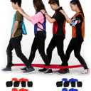 Three Legged Race Bands, 2 Sets, Team Building, 3 Legged Race Bands, Outdoor Party Group Game for Kid Adult, Cooperative Team Race for Birthday Party, Relay Race, Field Day, Backyard Activity Game (For 8 peopleRed&Blue, Red Blue)