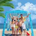 Beach Tent - 6.2'x6.2' Portable Sun Shelter, UPF 50+ UV Protection, Easy Setup, Waterproof, Includes Side Wall & Sand Pockets, Perfect for Family & Friends