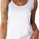 Mawor Silk Satin Tank Top for Women Summer Camisole 2026 Sleeveless Blouse Dressy Casual Shirt Outfits (White, L)