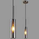 Crystal Pendant Light, Modern Kitchen Light Fixtures Mini Pendant Lights Industrial Pendant Lighting for Kitchen Island Dining Room Bedroom Entryway, Smoky Gray(1 Pack)