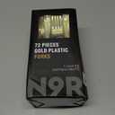 N9R 72PCS Gold Plastic Forks, Solid, Durable and Heavy Duty Plastic Forks, Perfect Utensils for Parties, Thanksgiving, Christmas and Daily Use