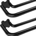 2 Pack Black Wrap Around Double Curtain Rods Set, USFOOK Blackout Dual Curtain Rods for Windows 32 to 58 Inch, 6/8 Inch Room Darkening Curtain Rod, Decorative Drapery Rods for Home