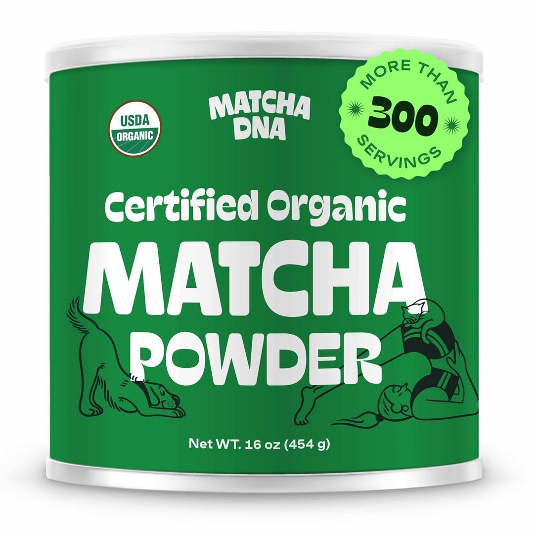 MATCHA DNA Certified Organic Matcha Green Tea Powder (16 oz TIN CAN)