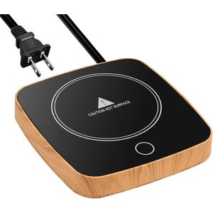 Coffee Mug Warmer Waterproof Smart Cup Warmer with 3 Temperature Settings for Warming & Heating Coffee, Beverage, Milk, Tea, and Hot Chocolate (Wood Grain)