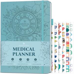 Legend Medical Planner  12-Month Health Tracker Journal to Track Meals, Symptoms, Blood Pressure, Lab Test Results  Med & Wellness Notebook for Daily Self-Care & Health Goals (Aquamarine) (A4 (8.5" x 11"))
