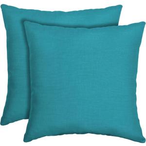 Arden Outdoor Toss Pillow, 2 Pack, 16 x 16, Rain-Proof, Fade Resistant Lake Blue Leala