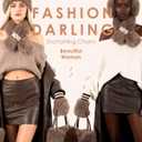 Gifts Sets for Women-5 Piece, Faux Fur Bucket Hat and Glove Set, Valentines Gifts for Her Wife Sister Girlfriends (Elegant Brown)