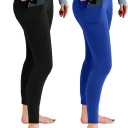 Leafigure 2 Pack Leggings with Pockets for Women, High Waisted Soft Leggings for Yoga Gym, Small-Medium