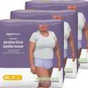 Amazon Basics Postpartum Incontinence Underwear for Women, Maximum Absorbency, Disposable, Bladder Leak Protection, Odor Control, Comfortable Fit, XX-Large, Lavender, 42 Count (3 Packs of 14)