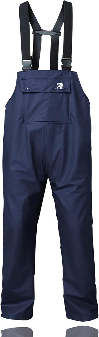 Rain Pants for Men Women Waterproof Rain Gear Bib Overalls Trousers for Fishing Hunting (Large, Navy)