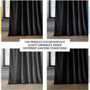 HPD Half Price Drapes Heritage Plush Velvet Curtains 96 Inches Long Room Darkening Curtains for Bedroom & Living Room 50W x 96L, (1 Panel), Black