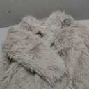 Women's Winter Faux Fur Coats Fluffy Jacket 2026 Trendy Long Sleeve Lapel Shaggy Warm Outerwear with Pockets,Oats,Medium