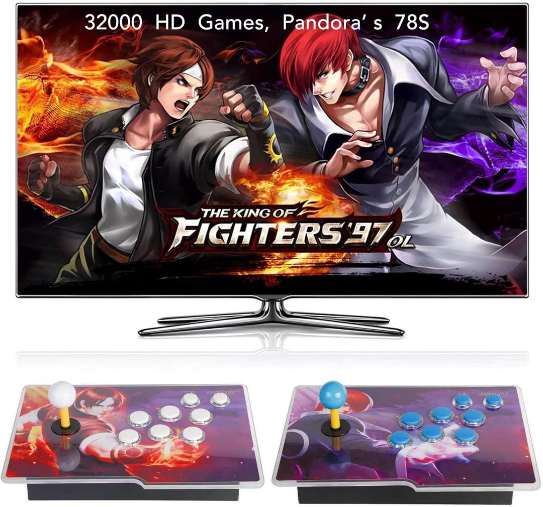 FVBADE [32000 Game in 1] 78S Pandora Box Retro Games Arcade Game Console with Two Separate Host for PC & Projector & TV 3D Games 1-4 Players Category Favorite List Save/Search/Hide/Pause/Delete