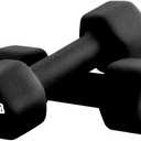 Portzon Weights Dumbbells 10 Colors Options Compatible with Set of 2 Neoprene Dumbbells Set, 15 LB, Anti-Slip, Anti-roll, Hex Shape (15-Pound, Pair, Black)