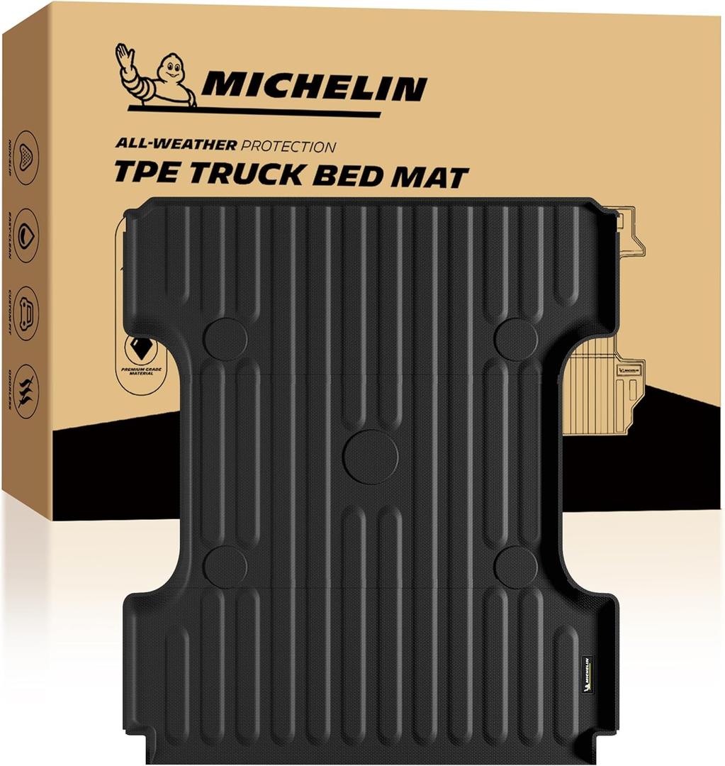 Michelin Truck Bed Mat for 2002-2018 Ram 1500 & 2002-2026 Ram 2500/3500 | 2019-2024 1500 Classic 6.4 FT / 76.3", Not Fit Drop-in Bed Liner, All-Weather Truck Bedliner, Custom Fit, Durable, Non-Slip