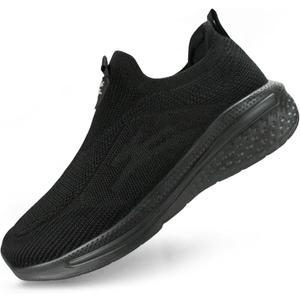 Women's Walking Shoes Lightweight Comfort Workout Casual Non Slip Fashion Sneakers (9, Black)
