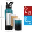 Insulated Water Bottle 40oz,Triple Wall Vacuum Stainless Steel(Dishwasher Safe),Leak Proof & Non-BPA,Flask Jug with Paracord Handle & Straw Spout Lids Sports Gradient indigo blue/black