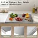2-Piece Stainless Steel Cutting Board with Lip, Kitchen Chopping Board for Cutting Meat, Veggies and Fruit, 16 12 0.8 inch