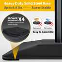 11"x17" Pedestal Poster Sign Holder Stand with Heavy Duty Solid Steel Base, Adjustable Floor Standing Sign Holder for Vertical and Horizontal View Sign Super Stable Displayed Stands, Black