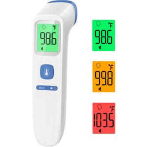 Thermometer for Adults and Kids, Digital Forehead Thermometer with Fever Alarm, Silent Mode & 35-Set Memory, Object 2 in 1 Mode (Blue)