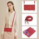 for iPhone 16 Pro Max Wallet Case,Fashionable Faux Leather Wallet Handbag Phone Case,Stylish Crossbody Protection with Card Slots & Anti-Slip Design(Red)