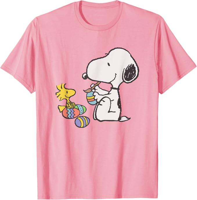 Peanuts Snoopy and Woodstock Easter Eggs T-Shirt, XL
