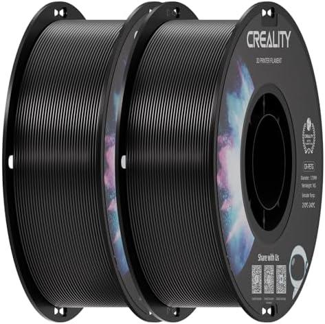 Creality PETG Filament 1.75mm Black 2 kg, 3D Printer Filament, Excellent Toughness High Precision, Odorless Non-Toxic Moistureproof, Glossy (Black 1 Pack(