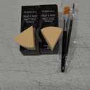 BOBISUKA Black & White Painting Kit - 2 Face Body Paint Sticks with 2 Paintbrushes & 2 Sponges Halloween Makeup Set for Clown Skeleton Skull Cosplay Special Effects Costume SFX , Eye Black for Sports