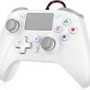 Dinosoo 10ft Wired for PS5 Controller, Compatible with PlayStation 5/PS4 and PC, with Hall Effect Joystick Turbo Programmable Back Button Multi-Touch Pad 3.5mm Headphone Jack (WHITE)