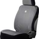 Carhartt Universal Nylon Duck Canvas Fitted Bucket Seat Cover, Durable Seat Protection with Rain Defender, Single, Gravel (One Size)