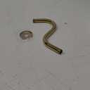 Westbrass 1/2" IPS x 8" S-Shaped Shower Arm and Flange, Polished Brass, D303-81-01