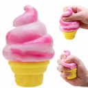 2pcs Ice Cream Squishy Toy, Summer Sensory Stress Relief Squeeze Squishy, Party Favors for Anxiety Relief Everyone, Birthday Gift (Pink)