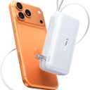 TORRAS EasyGO 3-in-1 Portable Charger with Retractable USB-C Cable & Wall Plug, 10000mAh Power Bank, 35W Fast Charging Travel Essentials for iPhone 17/16 Pro Max, Samsung, iPad, MacBook Air