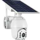 Solar Powered Wireless 4G/WIFI Security PTZ Camera 1080P Outdoor IP Camera CCTV Camera with PIR Motion Sensor Alarm,2-Way Audio, IP66 Waterproof (4G)