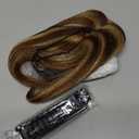 isheeny Hair Toppers For Women Real Human Hair Dark Brown 8Inch Human Hair Topper for Women, 2 Clips Secure Hold, Realistic Artificial-Base Scalp For Changing Your Look