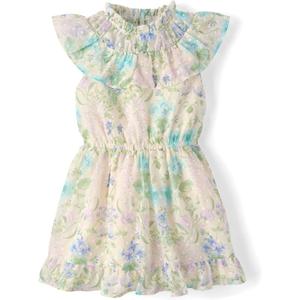 Gymboree Girls and Toddler Flutter Sleeve Dresses (7, Yellow Floral)