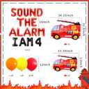 LaVenty Sound The Alarm I Am 4 Balloon Firetruck 4th Birthday Decoration Firefighter Cake Balloons