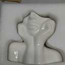 Large Ceramic Face Vase, White Flower Vases for Decor Female Form Head Half Body Vase Boho Unique Decorative Modern Style for Home Living Room Office Book Shelf (Large)