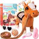 Marsjoy Walking Pony Toy Musical Singing Dancing Plush Interactive Pony Walk Along Horse with Leash Plush Stuffed Animal Shaking Head Buttocks Toy for Boy & Girl Kid Ages 3+ H: 11.81"