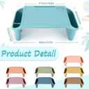 Beeveer 8 Pcs Kids Lap Desk Tray Bulk 19.7x9.6x7.1in Portable Lap Tray for Kids Plastic Table with Side Storage Space for Bed Classroom Laptop Children Car Activity Eating Floor (Morandi Colors)