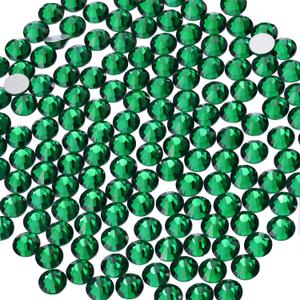 2000PCS SS20/5mm Crystal Rhinestones (Emerald Green), Bedazzling Flatback Glass Rhinestones for Crafting DIY Nail Art Makeup Decoration, Gems Diomand Charms for Tumbler Shoes Clothing Mug