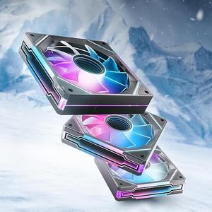 AsiaHorse AMICI-5GT RGB PC Fans, Infinity Mirror ARGB Fans HDB Bearing Fan Speeds Up to 1800 RPM with 24 LED Lights, Forward Blade Fan Compatible Motherboard Aura SYNC (Not Wireless Connection), 3 Pack