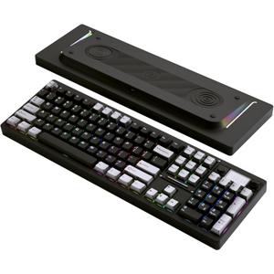 OOCTPK Wireless Mechanical Keyboard, Chilkey ND104 Gaming Keyboard with LCD Screen, 104% Hot Swappable Custom Keyboard with Knob, RGB Backlit, Bluetooth 5.4/2.4GHz/USB-C, Full-Aluminum, PC/Mac Support
