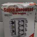 Spice Rack, Spice Rack Organizers for Countertop, Rotating Countertop Spice Rack, Revolving Spice Rack for Kitchen, Kitchen Gadgets, Organizer Rack with Spice Jars (Black, SquareHead_12Jars)