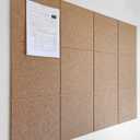 Decorita Large Cork Board Alternative - 12"x12" 12 Pack Felt Wall Tiles with Safe Removable Adhesive, Cork Wall Tiles for Walls Cork Board for Office Pin Board Tack Board Cork Board  - Suntan