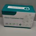 HOMBERKING 18 Piece Glass Food Storage Containers with Lids, Glass Meal Prep Containers, Airtight Lunch Bento Boxes, BPA-Free & Leak Proof, Oven, Freezer and Dishwasher Safe (9 lids & 9 Containers) (Black)