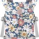 GAGAKU Baby Doll Carrier - Kids Toy with Adjustable Straps for Stuffed Animal Dolls - Gray - Smiling Daisies