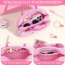 YOOLIFE Personalized Gifts for Girls Kids - Girls Kids Crossbody Bag Purse | Initial Pink Purses for Girl Kid Toddler Wallet, 3 4 5 6 7 8 Year Old Girl Birthday Gifts for Daughter Sister Pink B