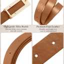 JaGely 5 Pcs Women Skinny Leather Belts Thin Women Waist Belt for Dresses Jeans Pants with Gold Buckle (Beige)